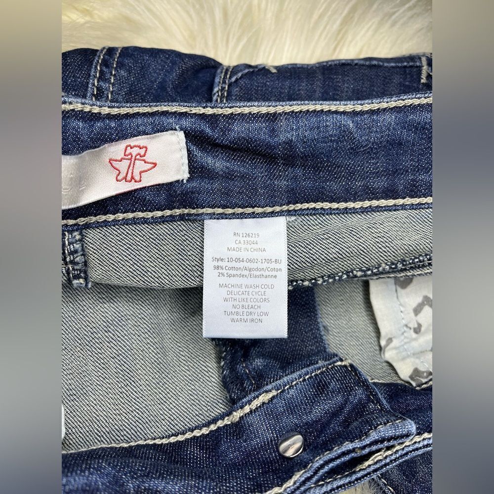 Tin Haul Womens Trixie western Pieced Back Deco Blue Cotton Blend Jeans Sz 26 S - Picture 9 of 12